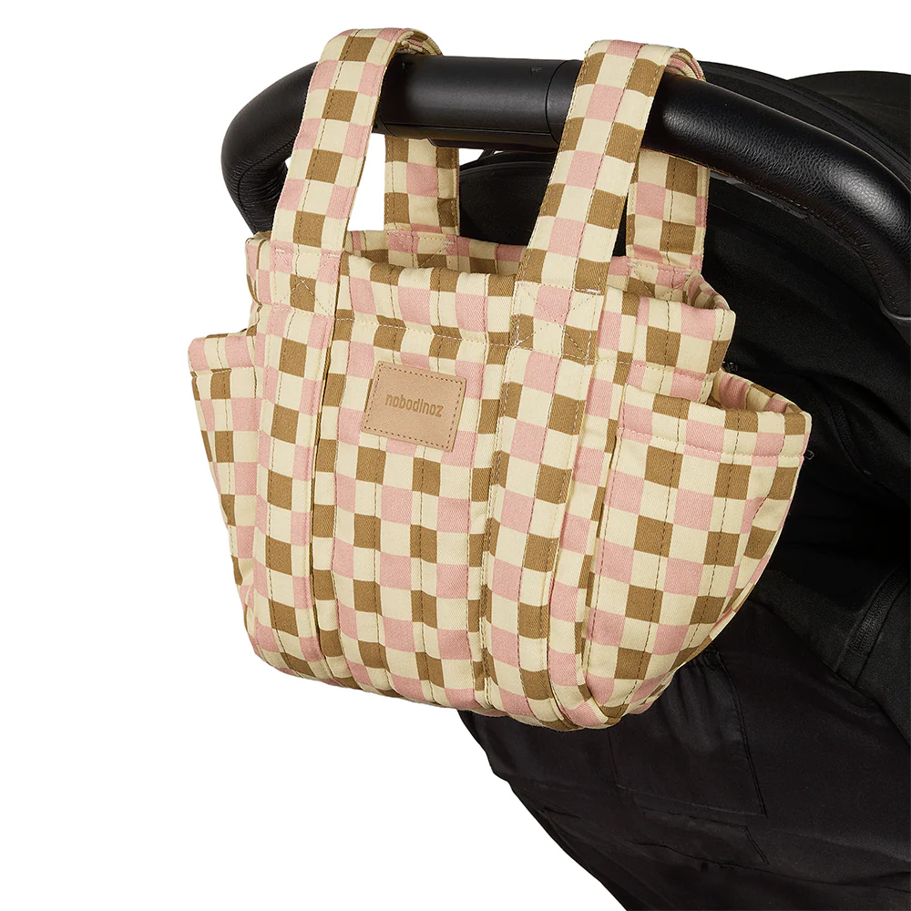 Nobodinoz Kinderwagen Organizer 'Hyde Park' Yellow Pink Mosaic - Image 2