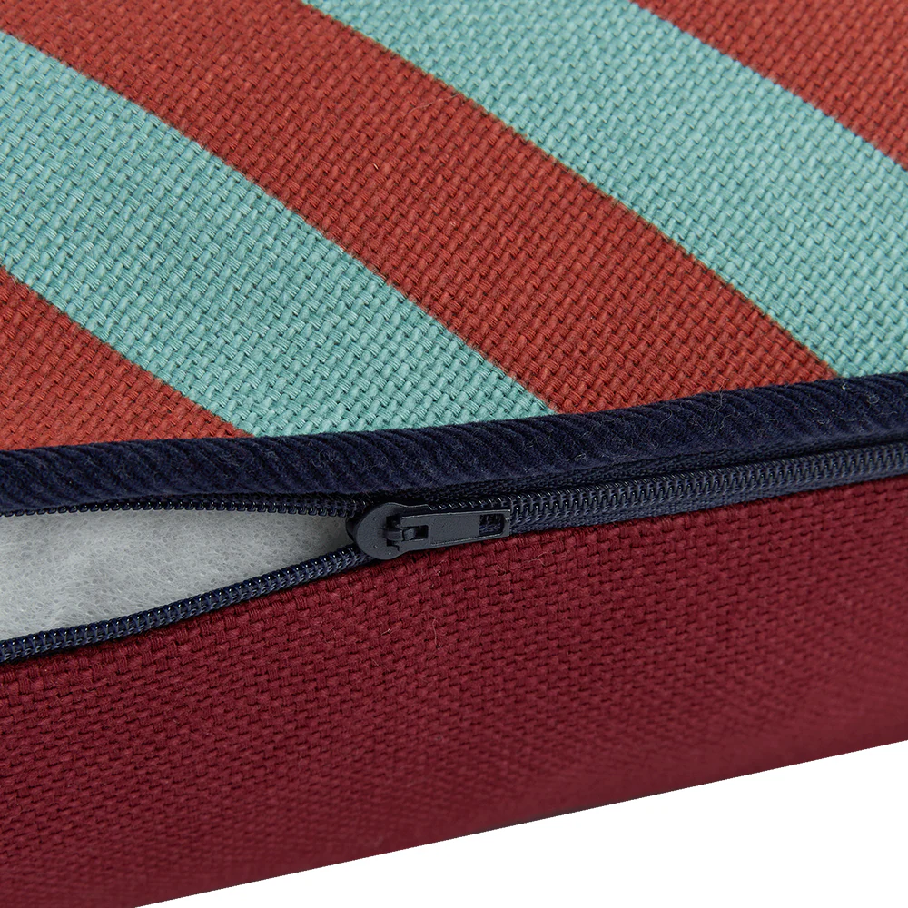 Nobodinoz Rechteckiges Kissen 'Ray' Red Teal Green Stripes - Image 3