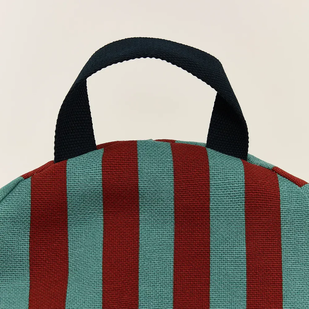 Nobodinoz Sitzsack 'Bliss' Red Teal Green Stripes - Image 2