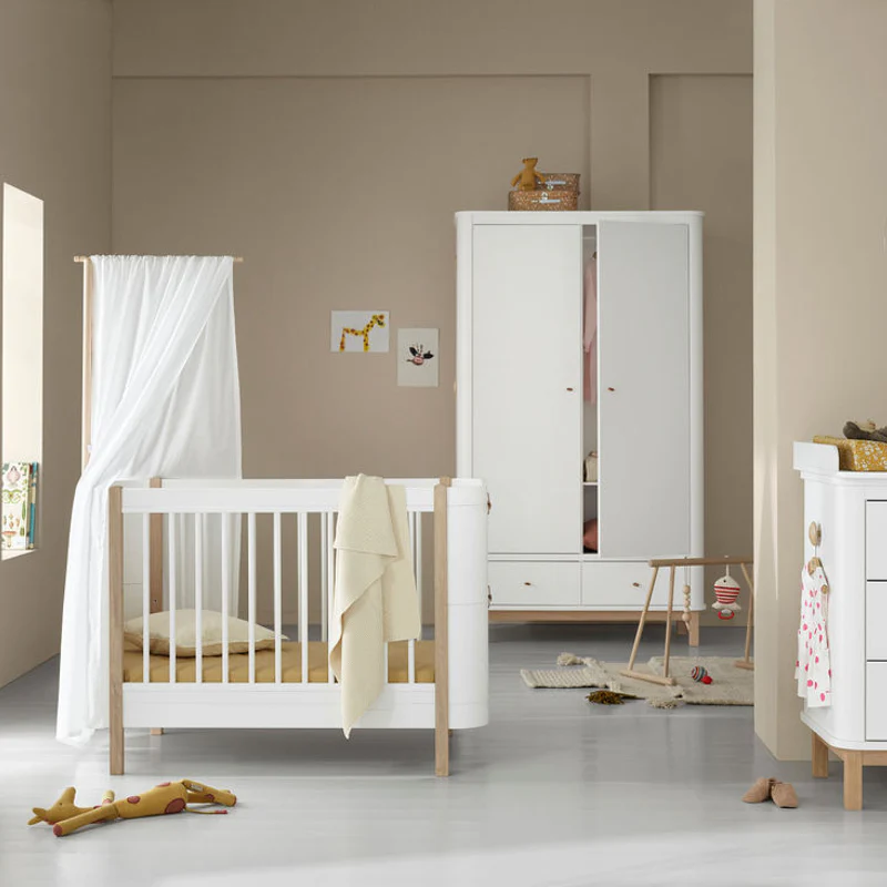 Oliver Furniture  Wood Mini+ Babybett inkl. Umbauset Juniorbett  Weiss/Eiche - Image 13