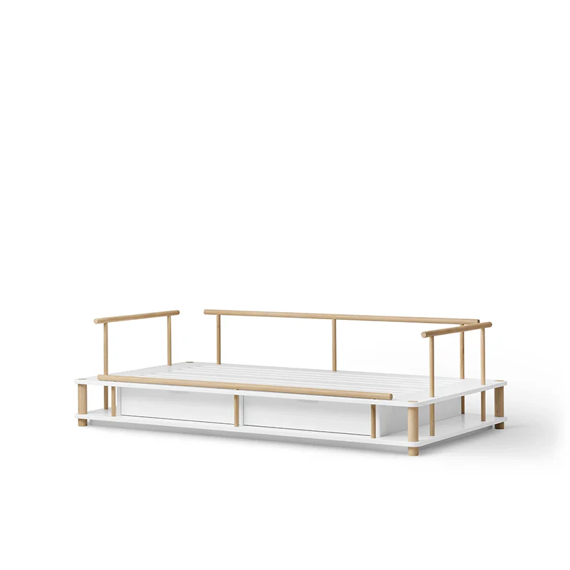 Oliver Furniture Bettsofa 'Camp' 90 x 180 cm  Weiss/Eiche - Image 3