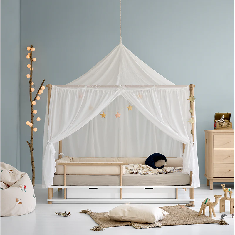 Oliver Furniture Himmelbett 'Camp' 90 x 180 cm  Weiss/Eiche - Image 2