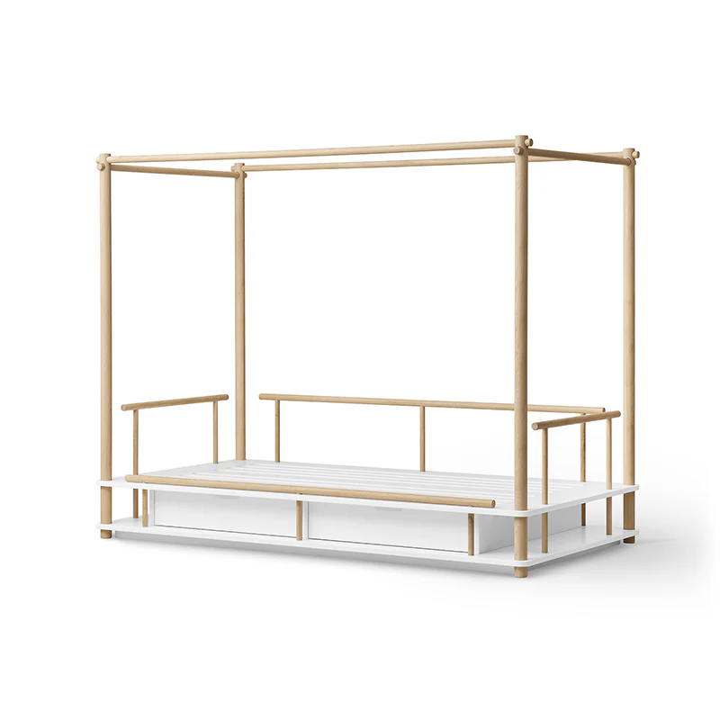 Oliver Furniture Himmelbett 'Camp' 90 x 180 cm  Weiss/Eiche - Image 3