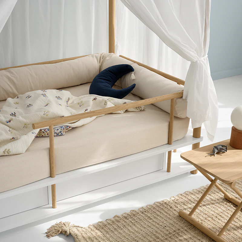 Oliver Furniture Himmelbett 'Camp' 90 x 180 cm  Weiss/Eiche - Image 4