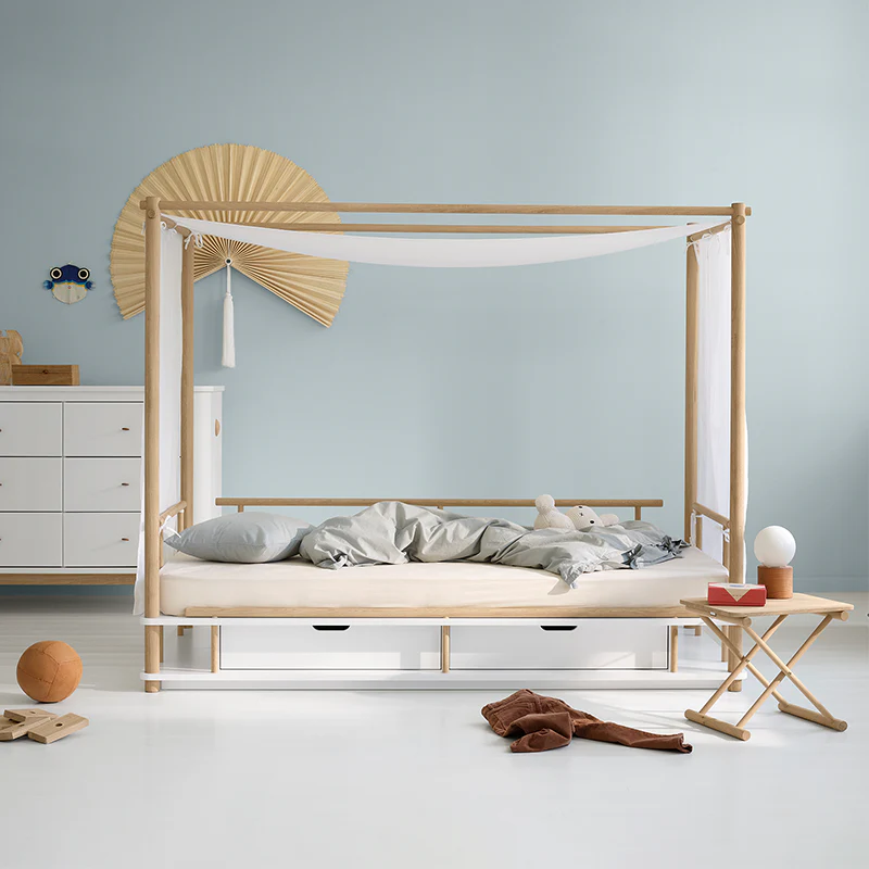 Oliver Furniture Himmelbett 'Camp' 90 x 180 cm  Weiss/Eiche - Image 6