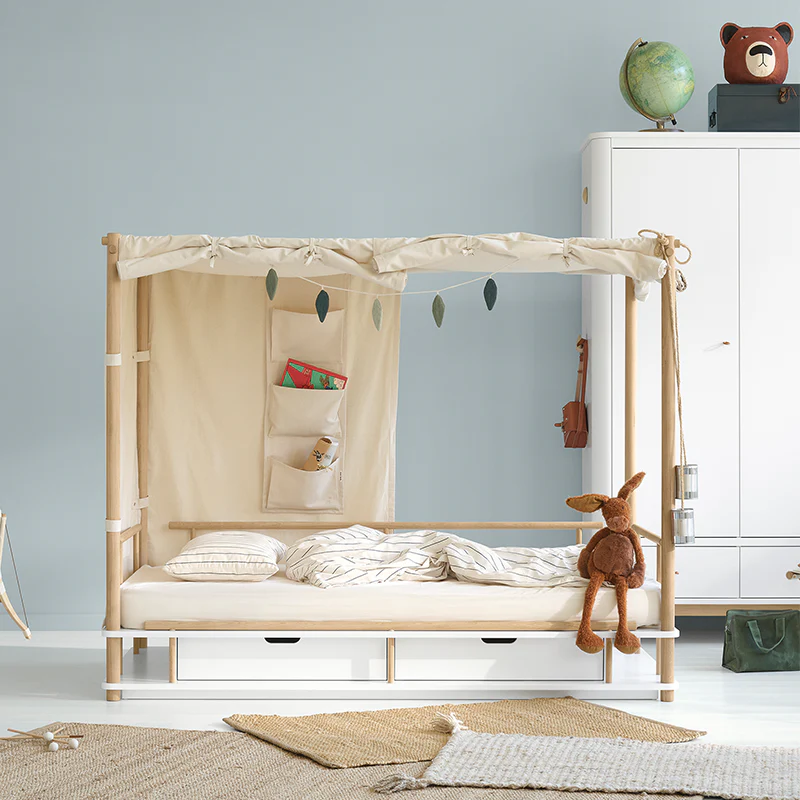 Oliver Furniture Himmelbett 'Camp' 90 x 180 cm  Weiss/Eiche - Image 9