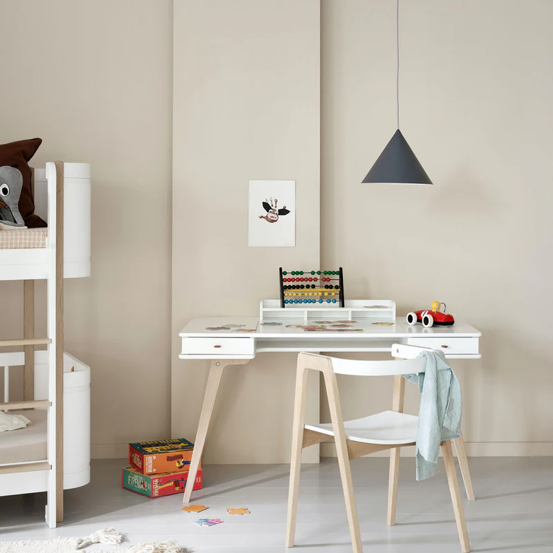 Oliver Furniture  Kinder Schreibtisch Wood 72,6 cm & Armlehnstuhl  Weiss/Eiche - Image 3