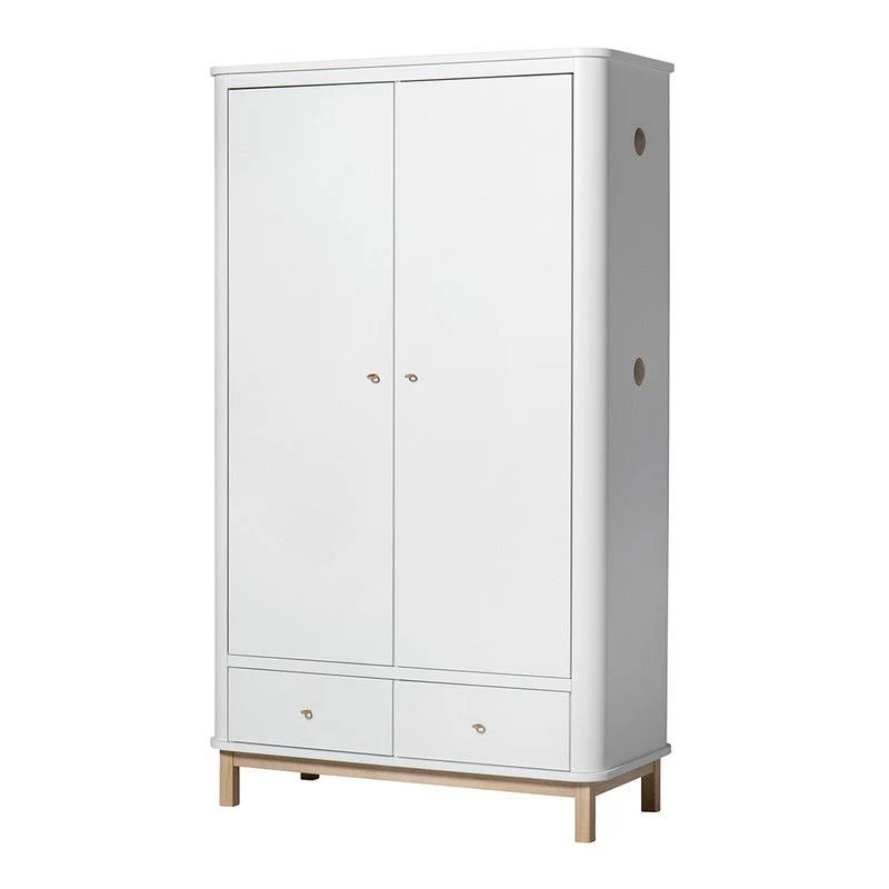 Oliver Furniture  Wood Kleiderschrank 2-türig  Weiss/Eiche - Image 3
