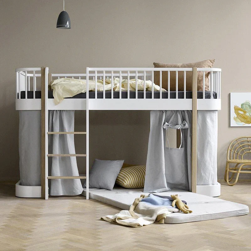 Oliver Furniture  Original Halbhohes Hochbett Wood 90 x 200 cm Weiss/Eiche - Image 2