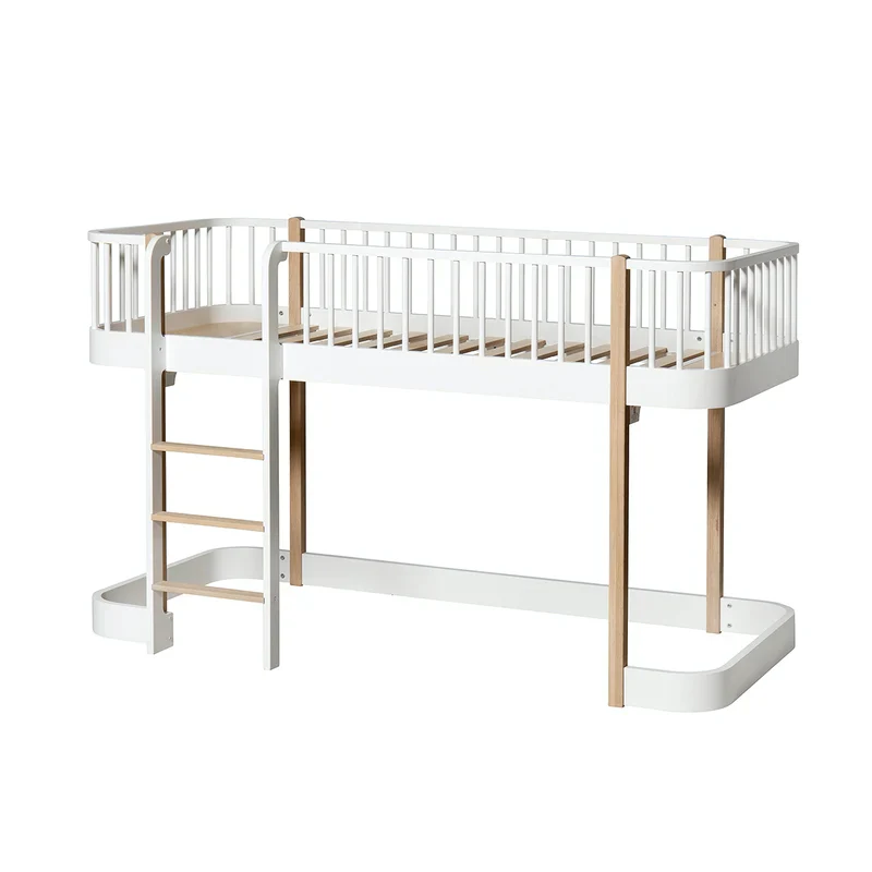 Oliver Furniture  Original Halbhohes Hochbett Wood 90 x 200 cm Weiss/Eiche - Image 4