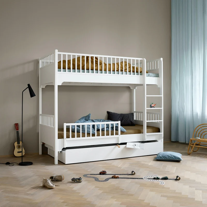 Oliver Furniture  Umbauset Seaside  Halbhohes Hochbett zum Etagenbett mit gerader Leiter  Weiss - Image 2