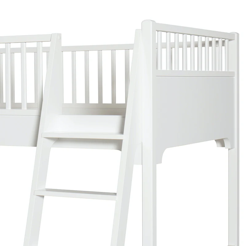 Oliver Furniture  Umbauset Seaside  Halbhohes Hochbett zum Etagenbett mit schräger Leiter  Weiss - Image 4