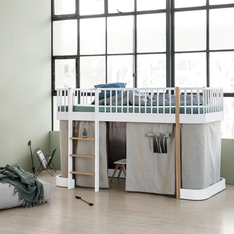 Oliver Furniture  Umbauset Wood Etagenbett zum Halbhohen Hochbett  Weiss/Eiche - Image 2