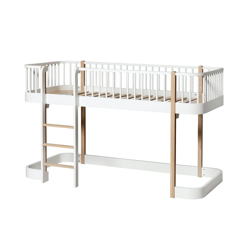 Oliver Furniture  Umbauset Wood Halbhohes Etagenbett zum Halbhohen Hochbett  Weiss/Eiche - Image 3
