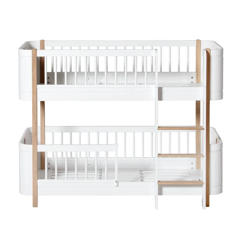 Oliver Furniture  Umbauset Wood  Mini+ 2 Juniorbetten zum halbhohen Etagenbett  Weiss/Eiche - Image 4