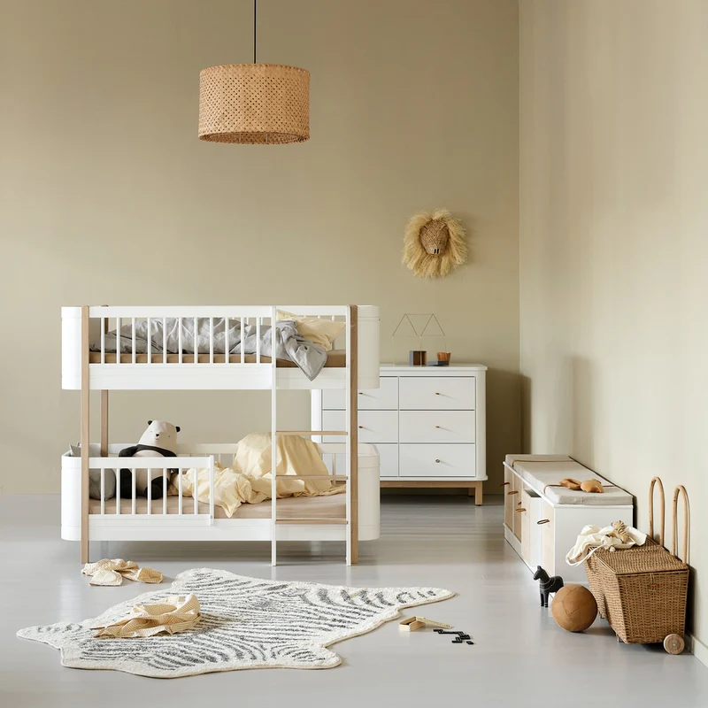 Oliver Furniture  Umbauset Wood Mini+ Basic und Geschwisterset zum halbhohen Etagenbett  Weiss/Eiche - Image 2