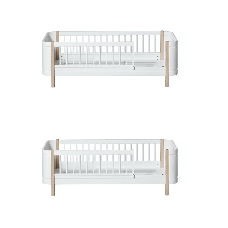 Oliver Furniture  Umbauset Wood Mini+ halbhohes Etagenbett zu 2 Juniorbetten  Weiss/Eiche - Image 2