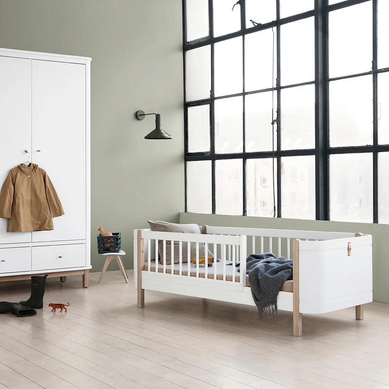Oliver Furniture  Umbauset Wood Mini+ halbhohes Hochbett zum Juniorbett  Weiss/Eiche - Image 3