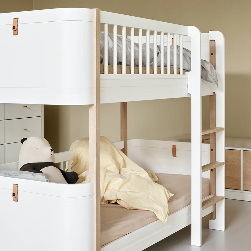 Oliver Furniture  Umbauset Wood Mini+ Juniorbett zum halbhohen Etagenbett  Weiss/Eiche - Image 4