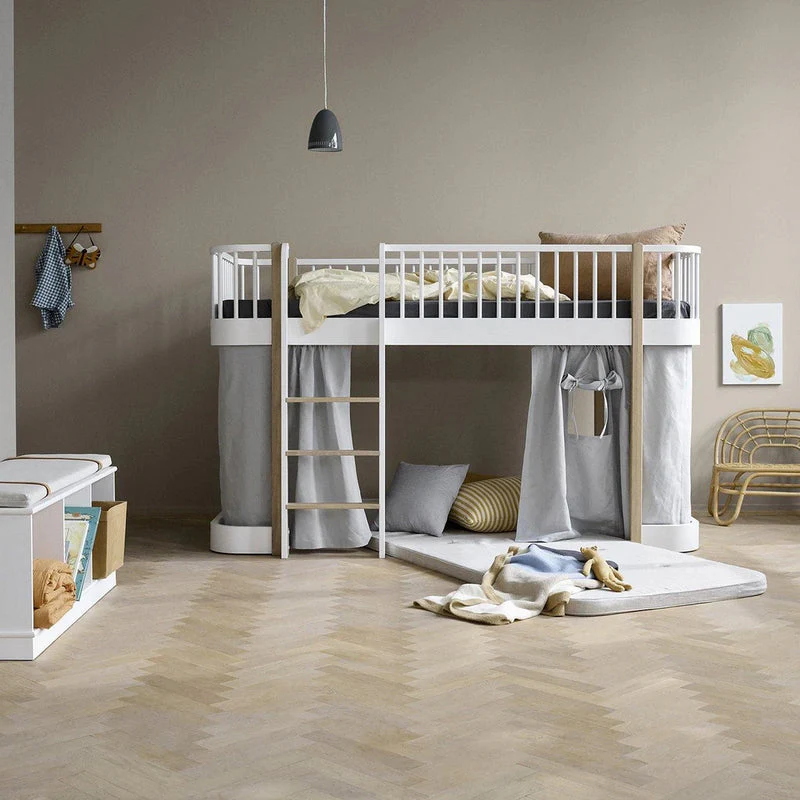 Oliver Furniture  Umbauset Wood Original Einzelbett/Juniorbett zum Halbhohen Hochbett  Weiss/Eiche - Image 2
