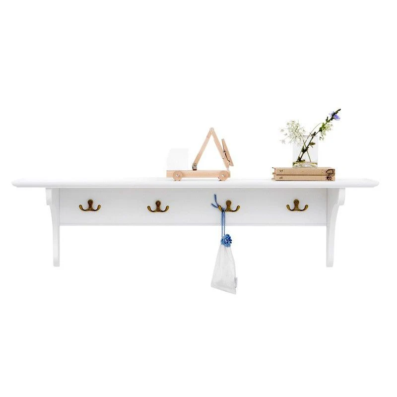 Oliver Furniture  Seaside Wandregal/Garderobe mit 4 Haken  Weiss - Image 4
