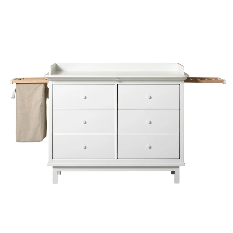 Oliver Furniture  Seaside Wickelkommode mit 6 Schubladen inkl. Auszüge und Wäschesack  Weiss - Image 3
