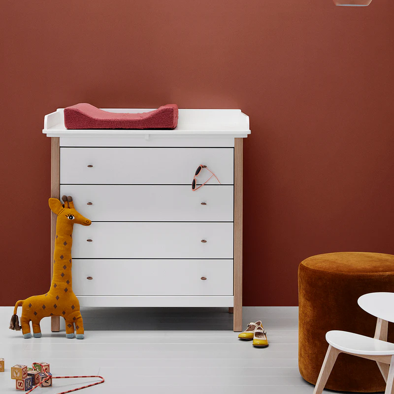 Oliver Furniture  Wood Wickelkommode 4 Schubladen mit Wickelplatte  Weiss/Eiche - Image 8