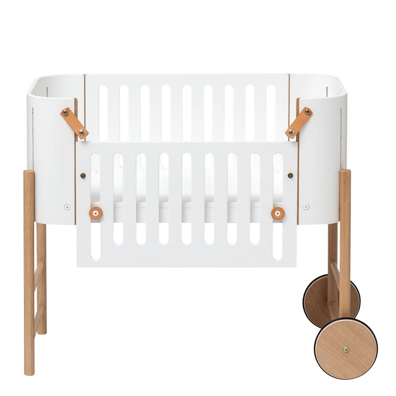 Oliver Furniture  Wood Beistellbett/Stubenwagen inkl. Umbauset zur Bank  Weiss/Eiche - Image 3