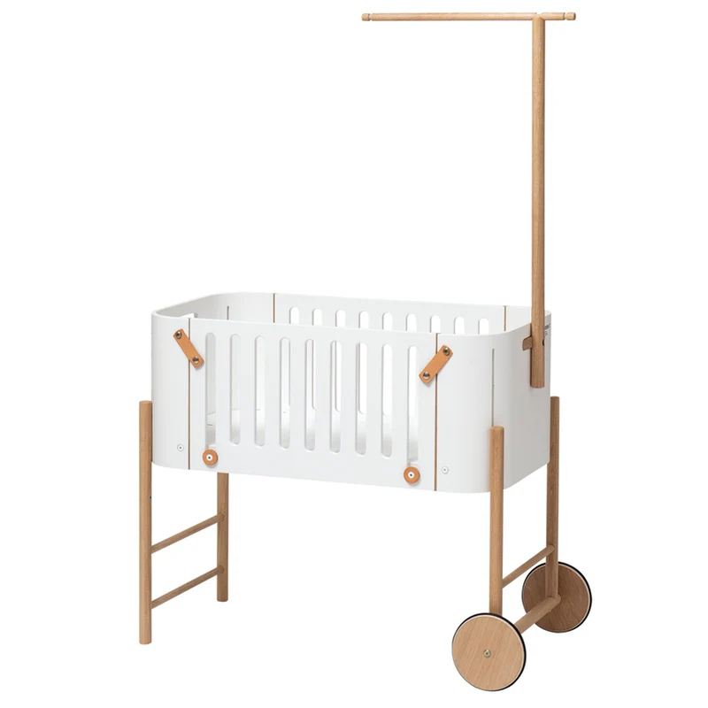Oliver Furniture  Wood Beistellbett/Stubenwagen inkl. Umbauset zur Bank  Weiss/Eiche - Image 4