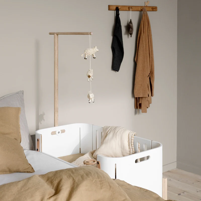Oliver Furniture  Wood Beistellbett/Stubenwagen inkl. Umbauset zur Bank  Weiss/Eiche - Image 5