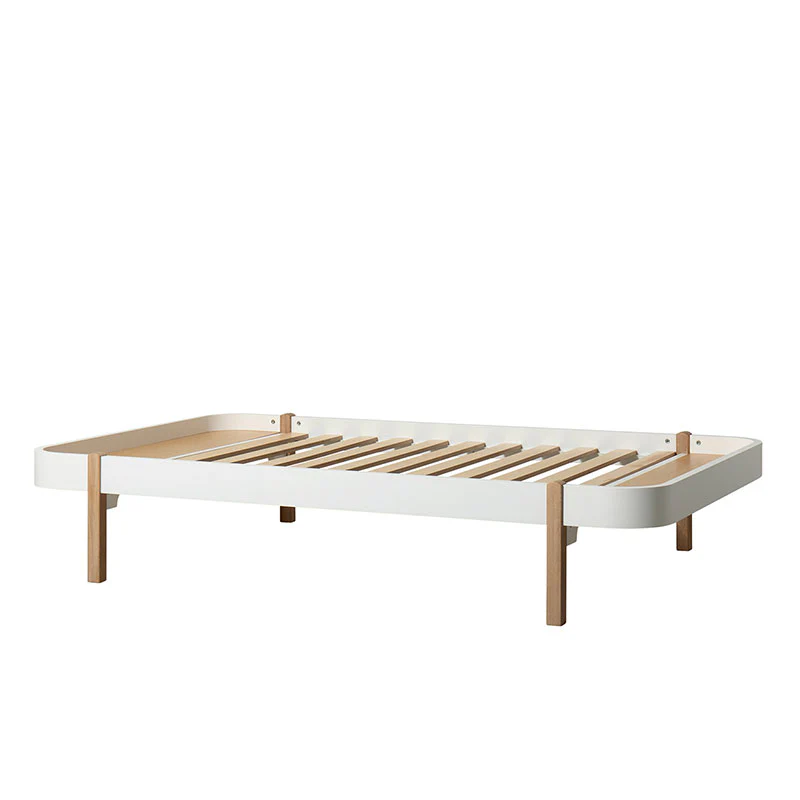 Oliver Furniture  Wood Lounger Bett 120 x 200 cm  Weiss/Eiche - Image 3