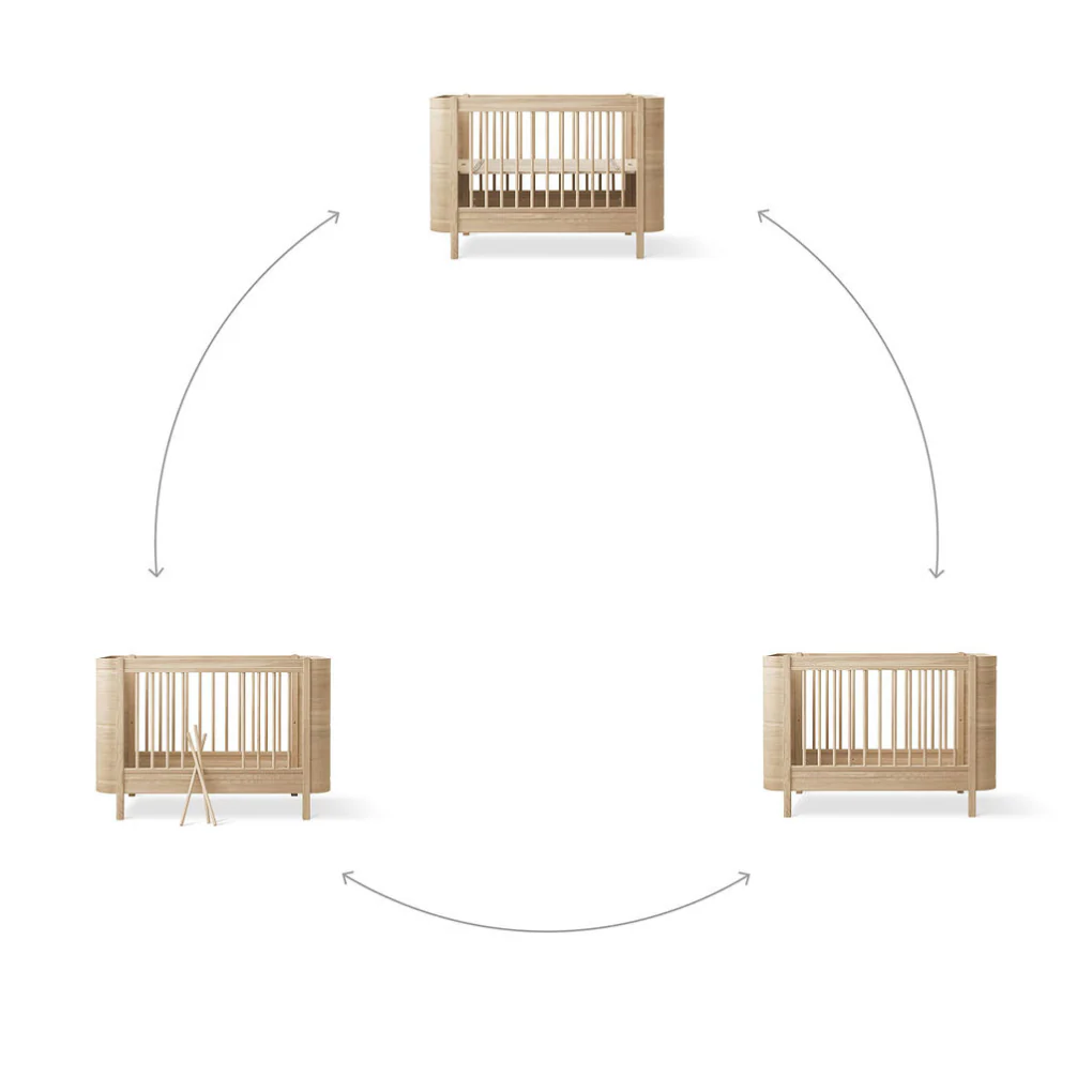 Oliver Furniture  Wood Mini+ Babybett exkl. Umbauset Juniorbett  Eiche - Image 4