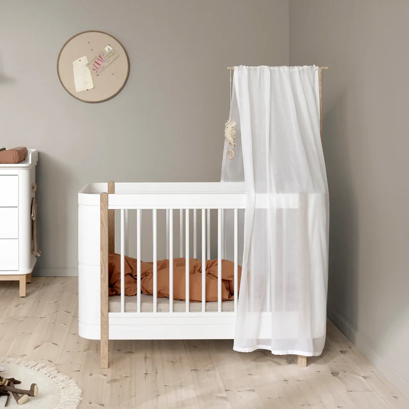 Oliver Furniture  Wood Mini+ Babybett exkl. Umbauset Juniorbett  Weiss/Eiche - Image 2