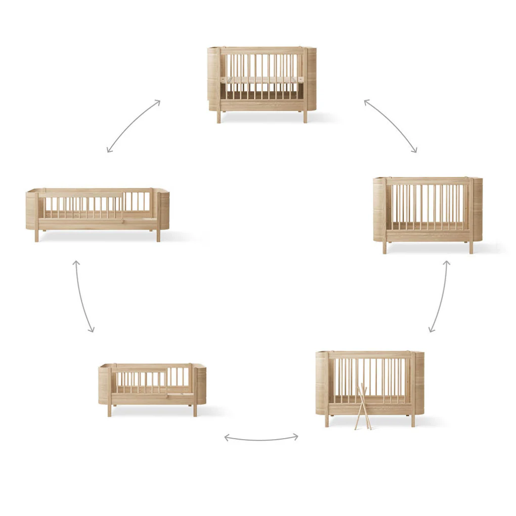 Oliver Furniture  Wood Mini+ Babybett inkl. Umbauset Juniorbett  Eiche - Image 3