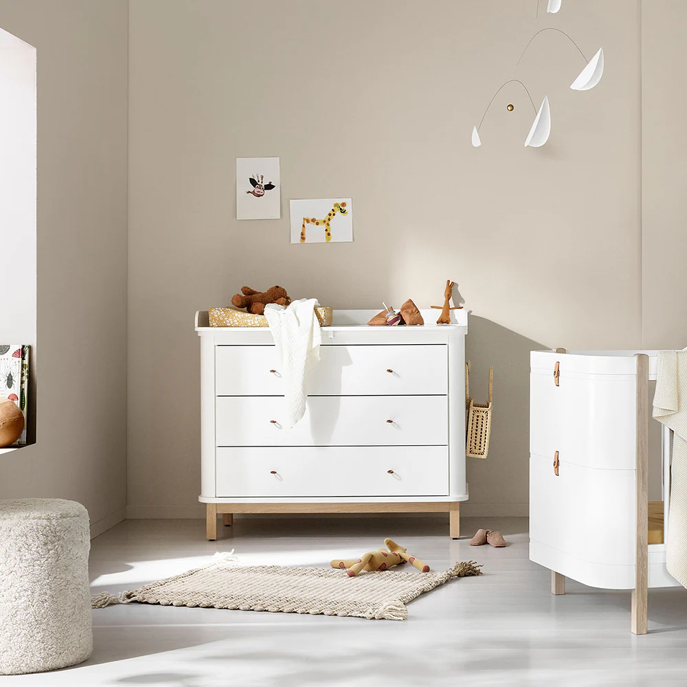 Oliver Furniture  Wood Wickelkommode mit 3 Schubladen Weiss/Eiche - Image 2