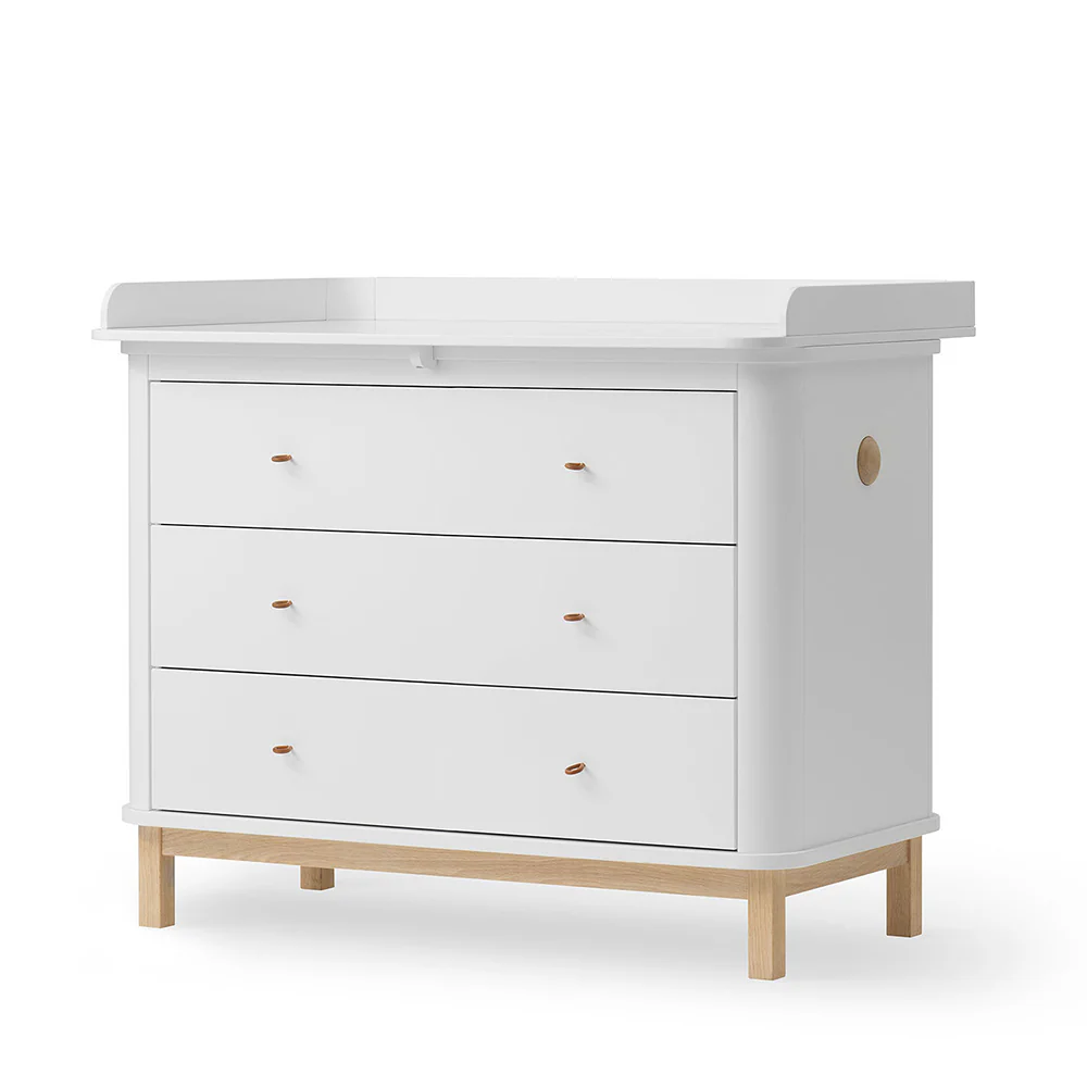 Oliver Furniture  Wood Wickelkommode mit 3 Schubladen Weiss/Eiche - Image 3