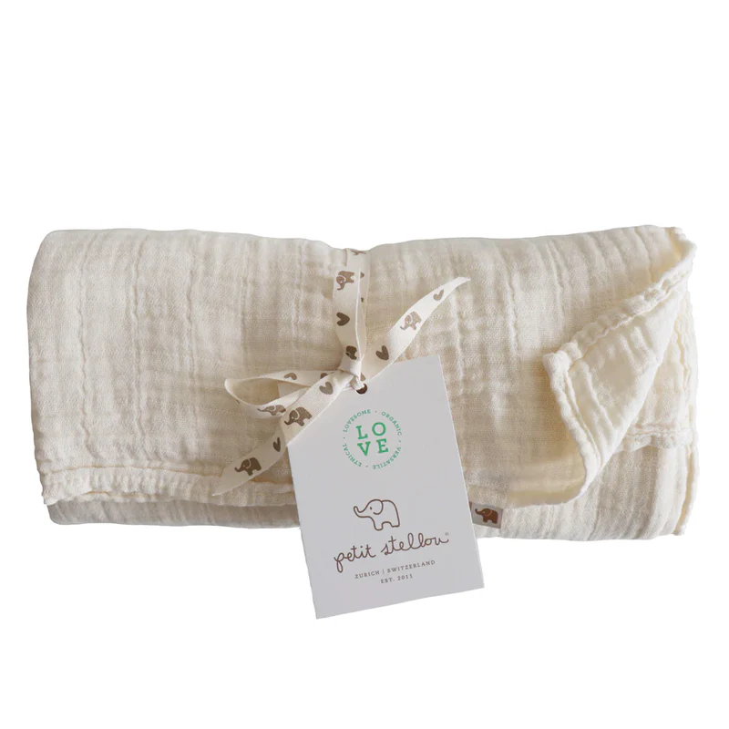 Petit Stellou  Mulltuch Nooshi Blanket  Milk - Image 5