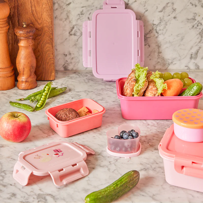 Rice  Kinder Lunchbox Klein 'Wildlife' Pink - Image 3