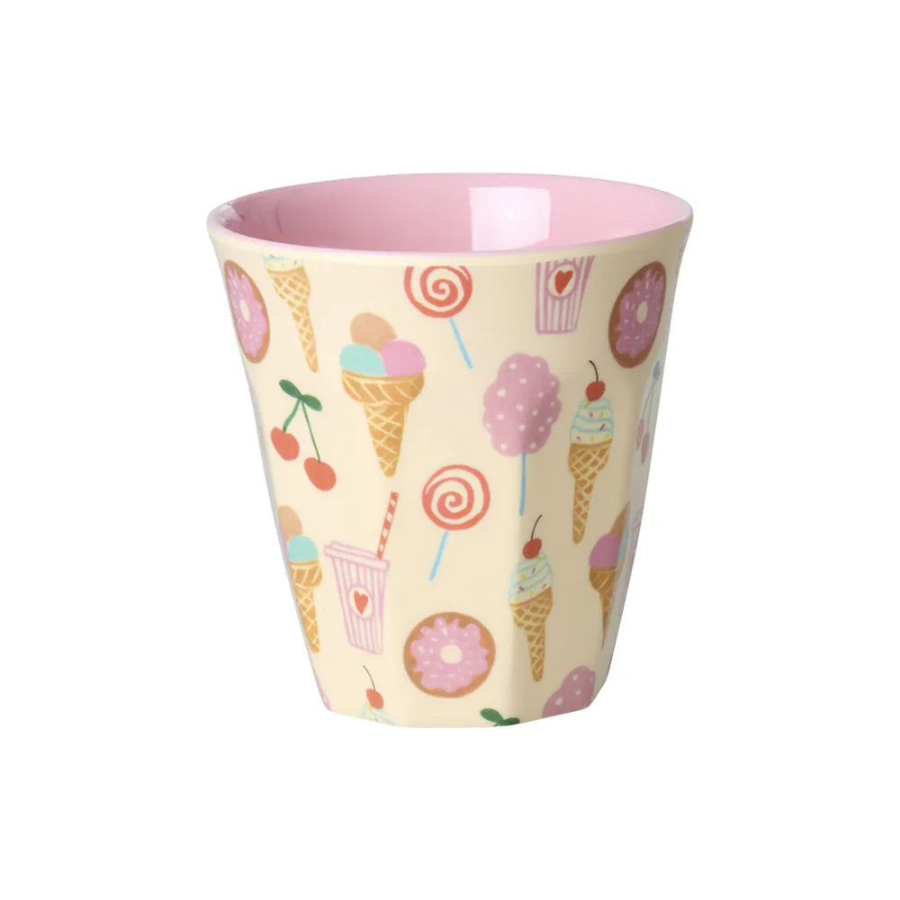 Rice Melamin Becher 6er-Set Klein 'Fun Fair' Pink - Image 3