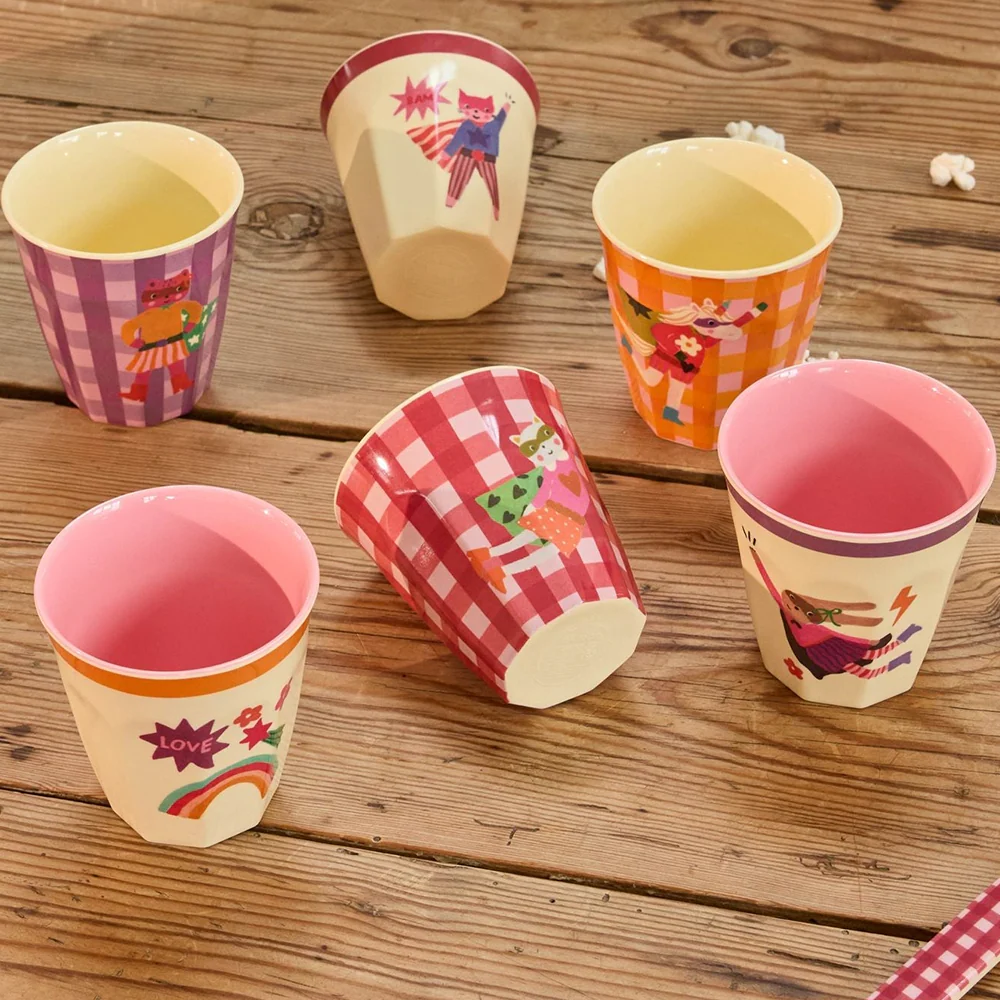 Rice Melamin Becher Klein 'Hero' Orange Border - Image 2