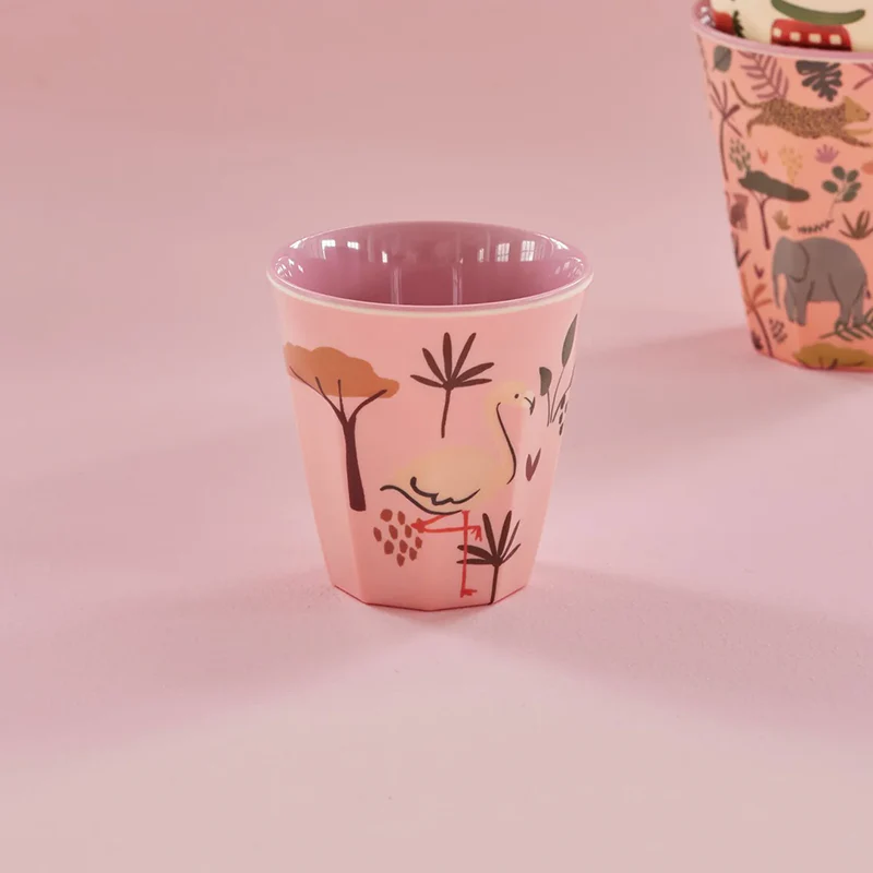 Rice  Melamin Becher Klein 'Pink Jungle Animal' Pink - Image 2