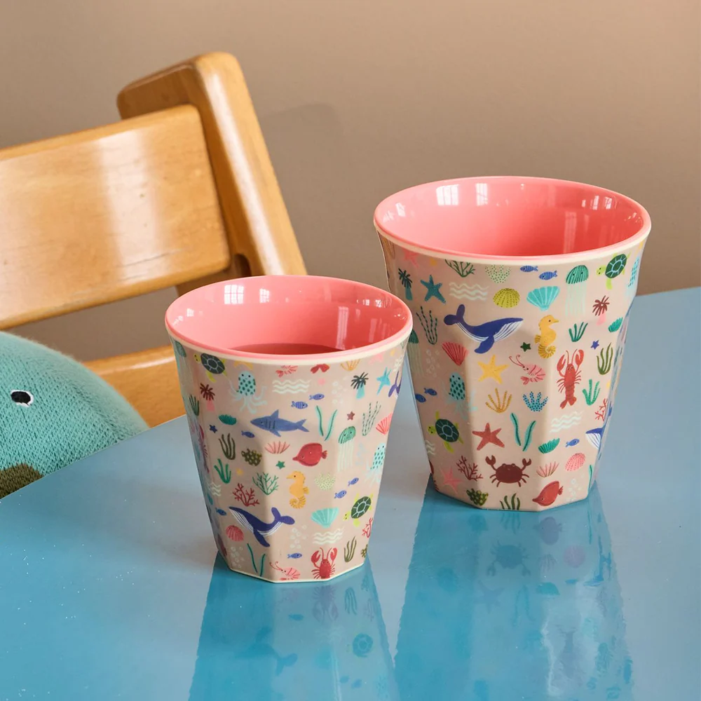 Rice  Melamin Becher Mittel 'Ocean' Coral - Image 2