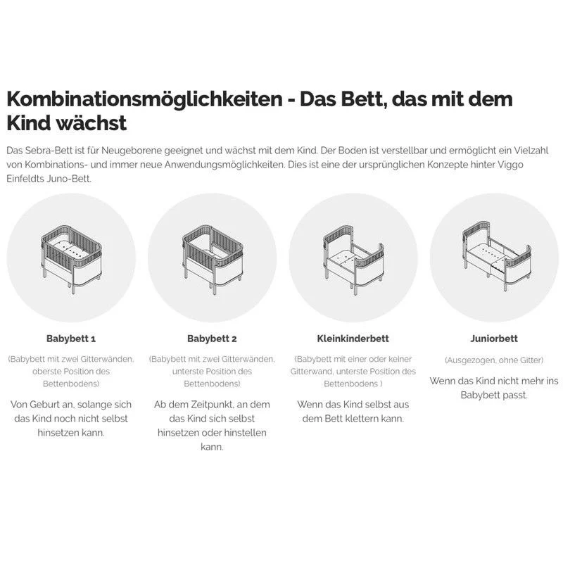 Sebra  Baby und Junior Bett  Classic White - Image 9