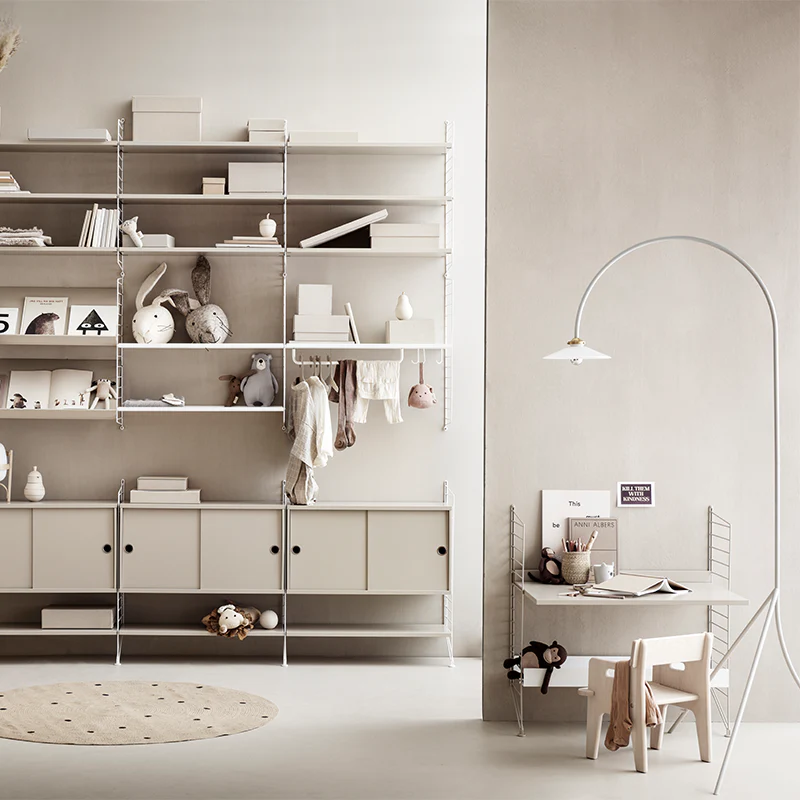 String Furniture Regalboden aus Metall mit hoher Kante 'System' 78x30 cm Beige - Image 2