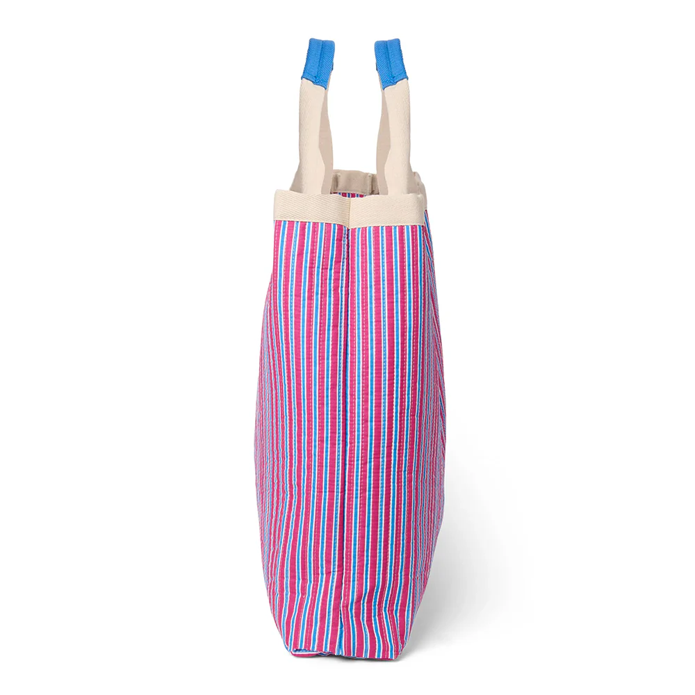 Studio Noos  Beach Bag 'Poplin' Raspberry Striped - Image 5