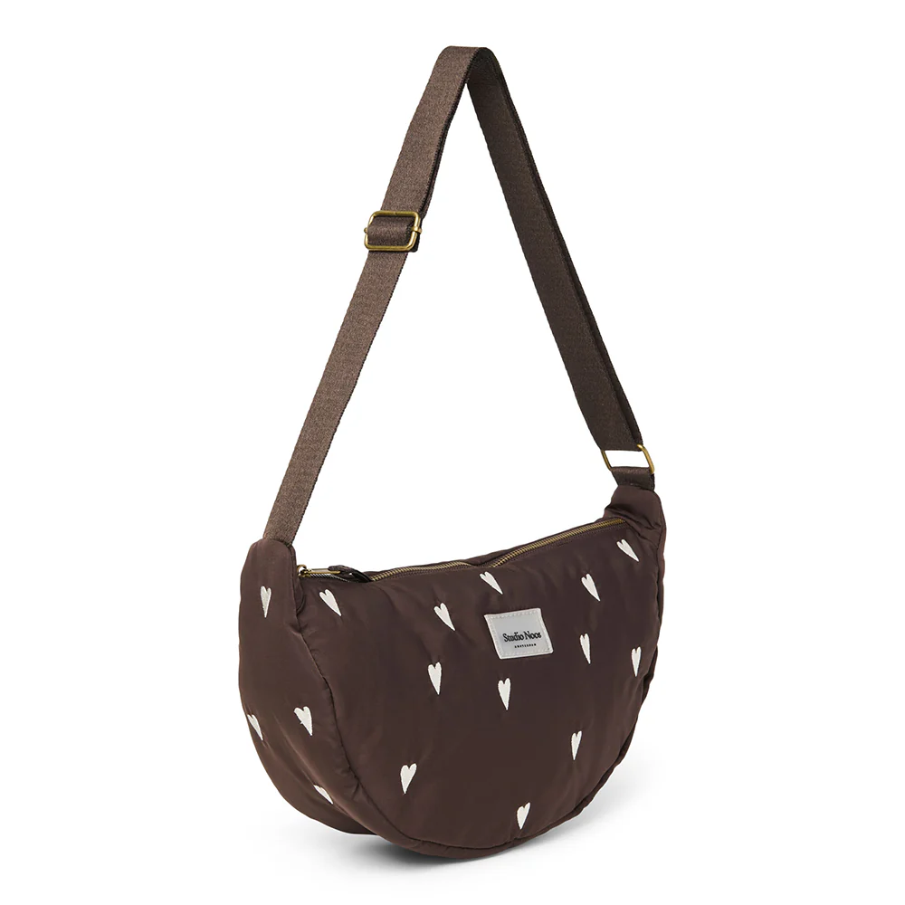 Studio Noos Gürteltasche für Erwachsene 'Puffy' Brown Hearts - Image 3