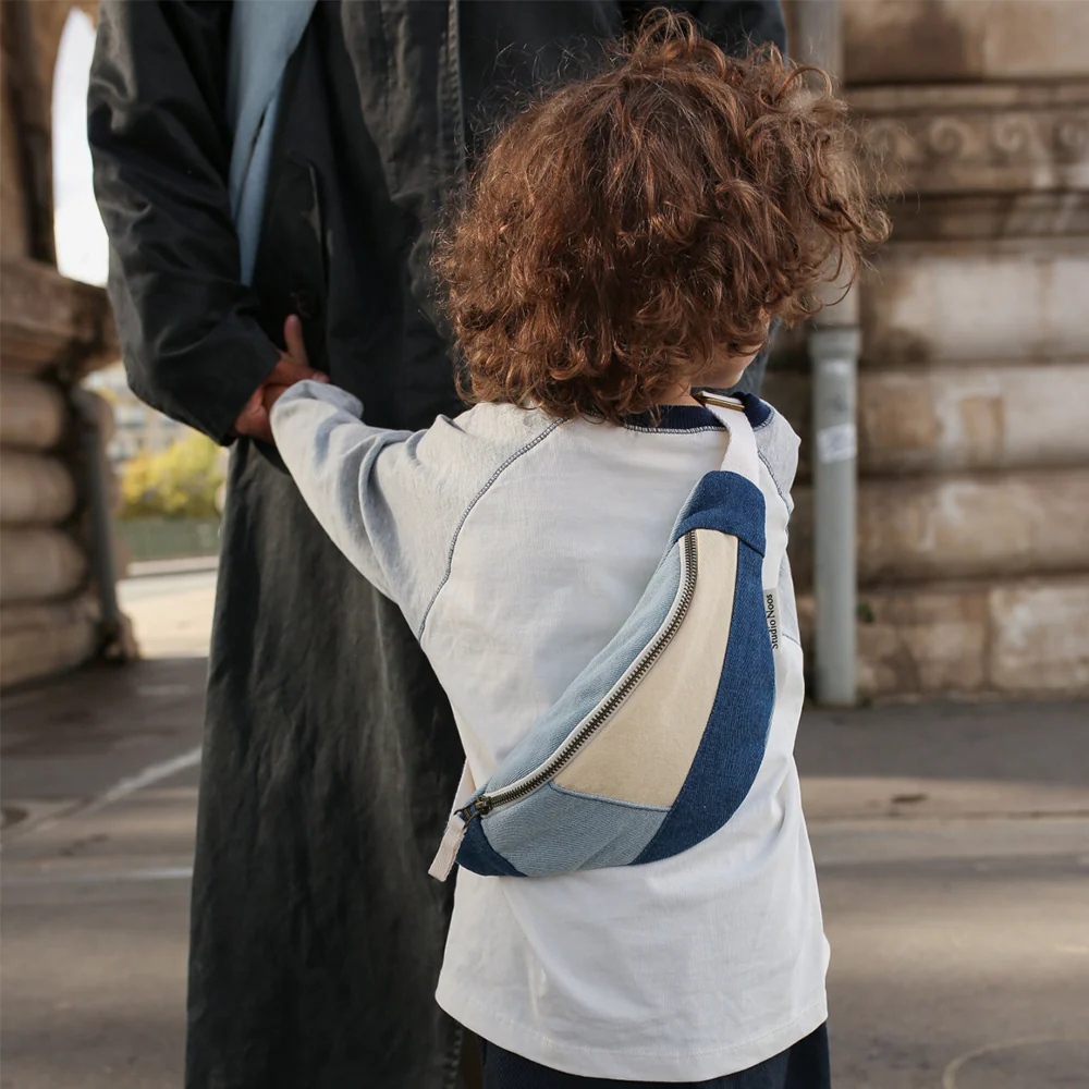 Studio Noos Gürteltasche Mini für Kinder 'Patchwork' Denim - Image 2