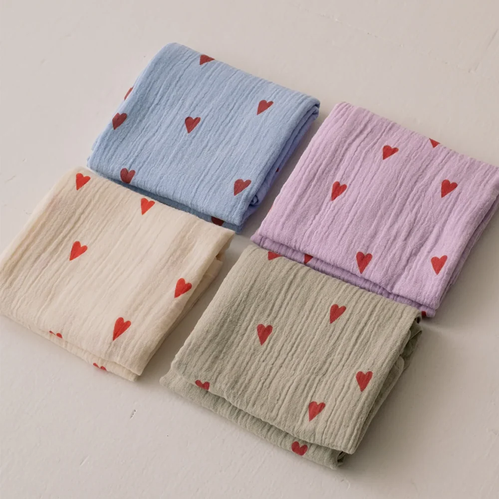 Studio Noos Mulltuch 'Hearts' 70 x 70 cm Beige - Image 3