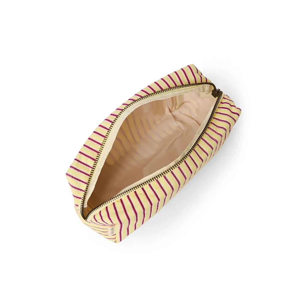 Studio Noos Necessaire 'Poplin Pouch' Butter Yellow Striped - Image 4