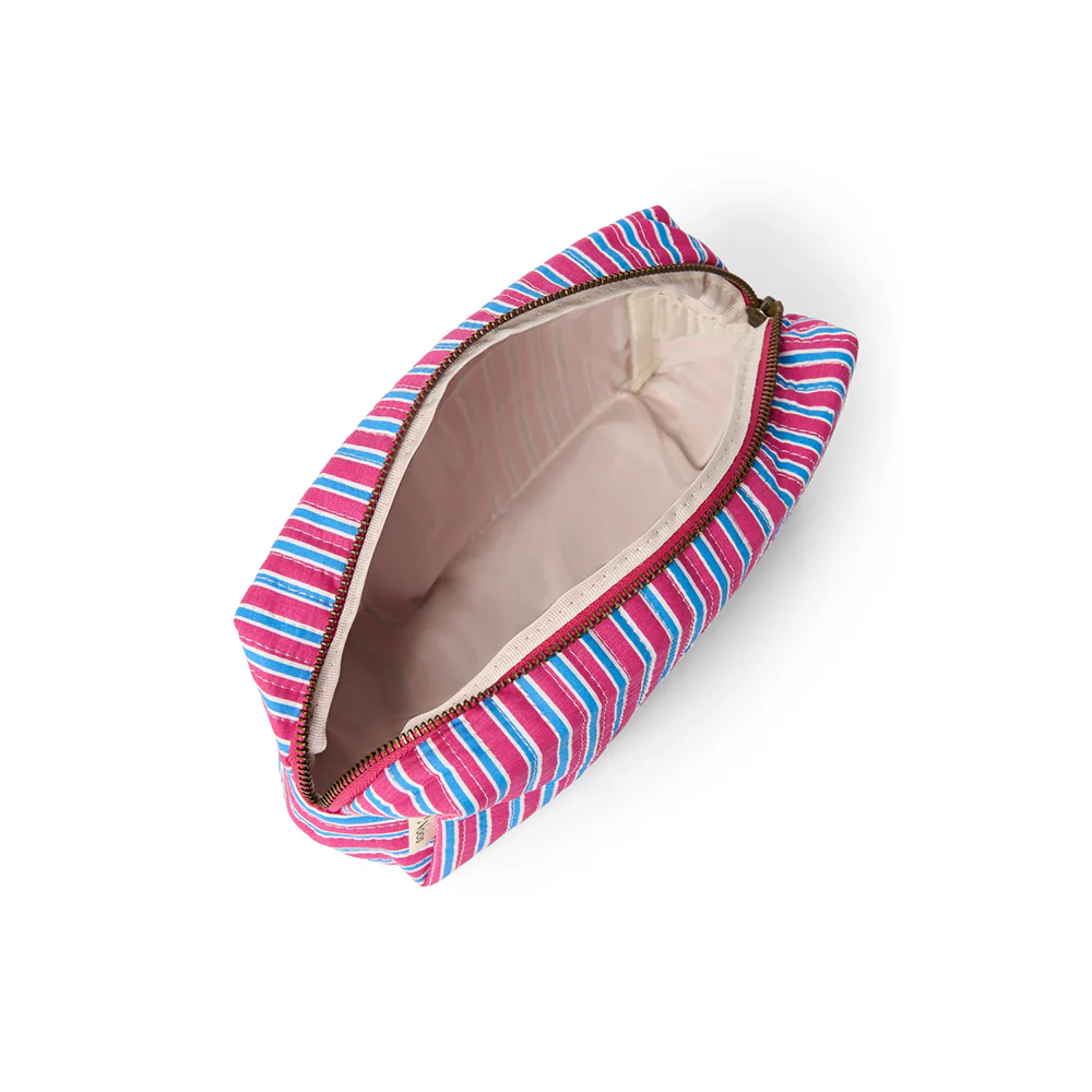 Studio Noos Necessaire  'Poplin Pouch' Raspberry Striped - Image 3